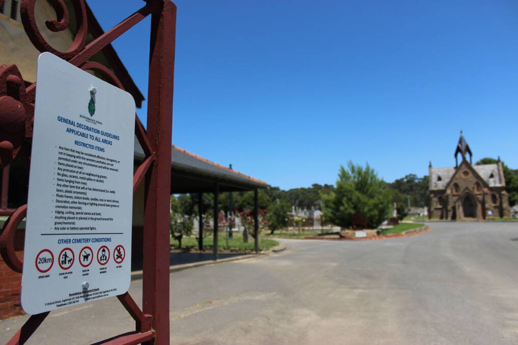 A notice about the rules was posted on the cemetery gates in mid-December.