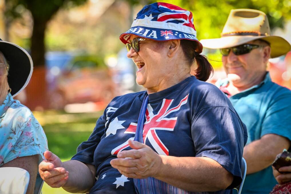 Christine Curnow celebrating Australia Day at Lake Weeroona last year. Picture by Darren Howe 