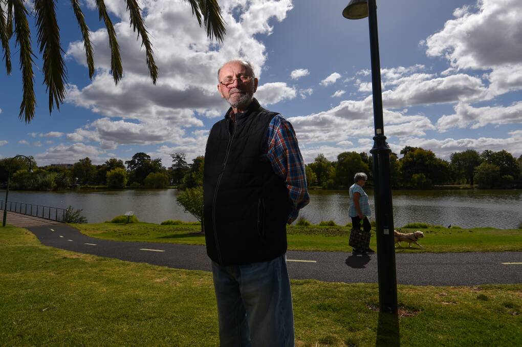 Bendigo stroke survivor Wayne Porthouse walks around the lake twice a week with a group run by Stroke Association of Victoria's Bendigo support centre, which looks set to lose its funding at the end of June. Picture by Darren Howe Picture: DARREN HOWE