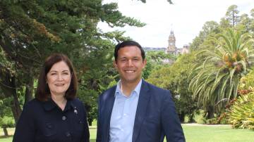 Liberal MP Sarah Henderson and newly endorsed candidate for Bendigo Matthew Evans. Picture by Jenny Denton