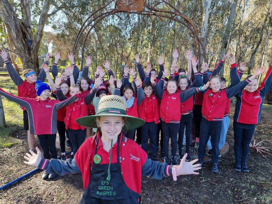 GREEN TEAM: Elsie McKinnon and the rest of the Epsom Primary Green Magpies were nominated for the recent ResourceSmart School awards. Picture: LUCY WILLIAMS