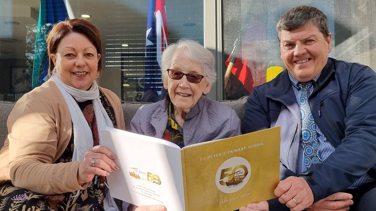 LEGACY CONTINUES: St. Peter's Primary School's founding principal Sister Kathleen Slattery will join current co-principals Jen Roberts and Mick Chalkley and the alumni community to celebrate 50 years. Picture: LUCY WILLIAMS 