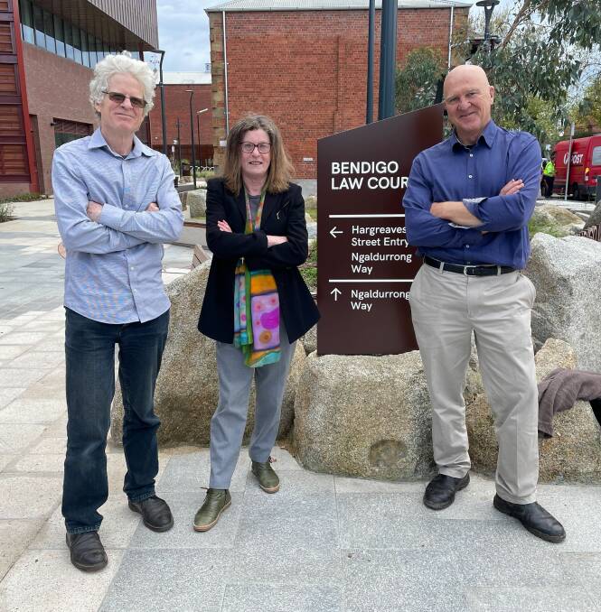 Bernard Tonkin, Laura Levetan and Dean Bridgfoot believe the duress defence has not been used previously in an Australian environmental case. Picture by Lucy Williams 