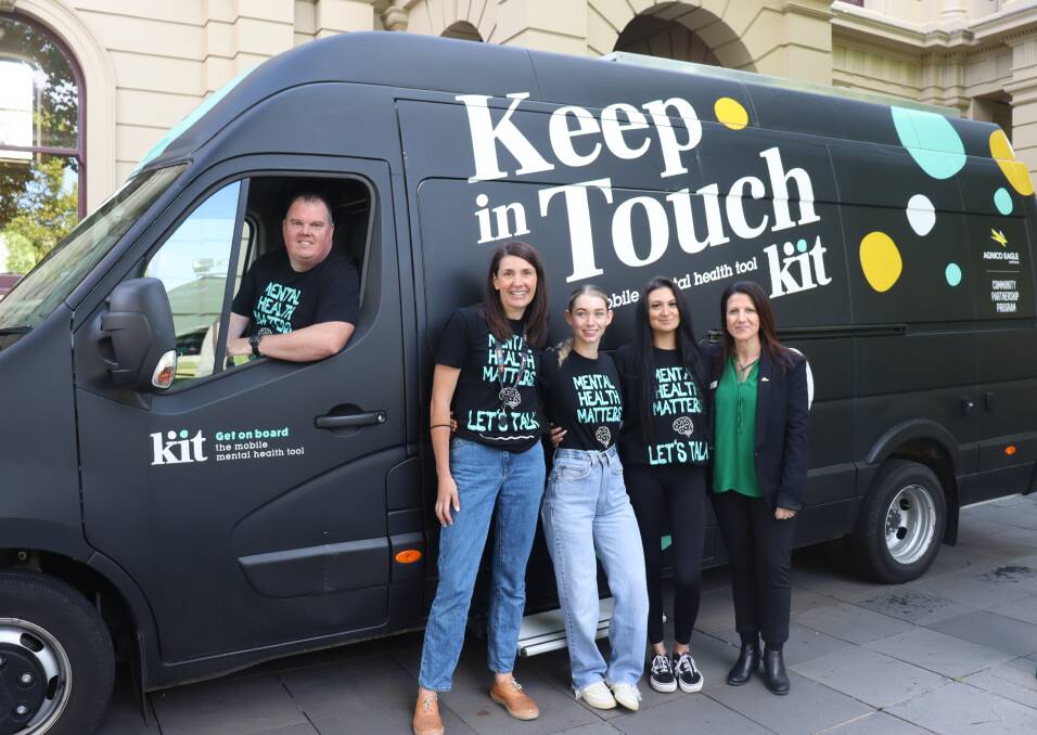 The Keep in Touch (KIT) team Tim McCormick, Brooke Warren, Stella Moss, Victoria Stevens and Agnico Eagle's Felicia Binks are keen to support the region's youth. Picture by Lucy Williams 