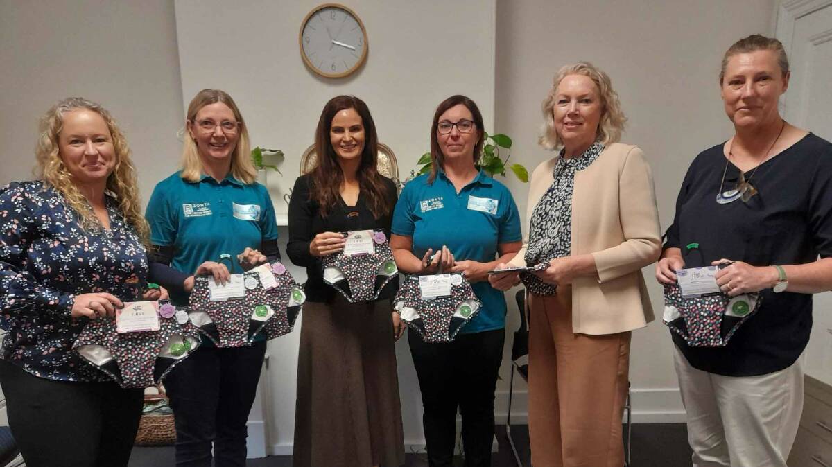 Belinda Buck, Linda Marchesani (Zonta), Elise Kornmann, Kathryn Patarica (Zonta) Tricia Currie (CEO WHLM) and Sally Pitson are keen to help eradicate period poverty. Picture supplied 