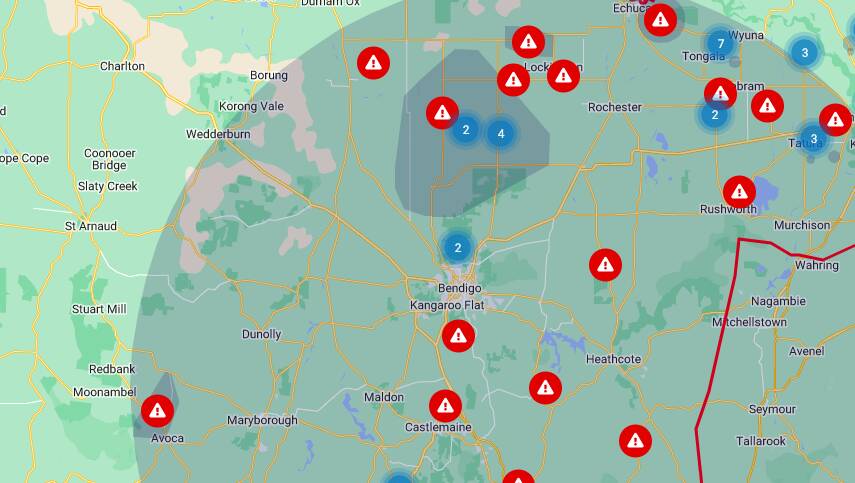 There are power outages across Central Victoria on Christmas morning. Picture from Powercor 