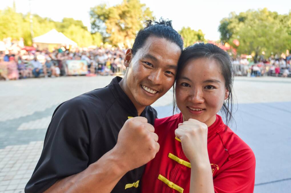 HH Kung Fu Club's Master Boshi Liu and Doris Deng celebrated their engagement at the Bendigo Chinese Association's Lunar New Year event on Saturday, February 10. Picture by Darren Howe