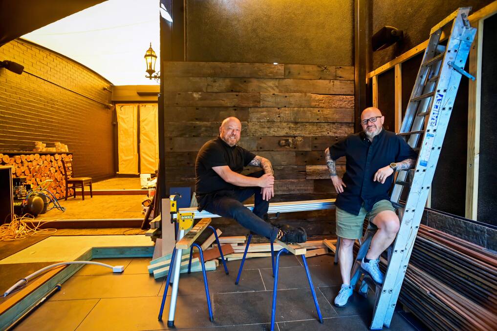 The Woodhouse chefs and co-owners Tony Panetta and Paul Pitcher are renovating their al fresco dining area into a year-round modern bar. Picture by Brendan McCarthy