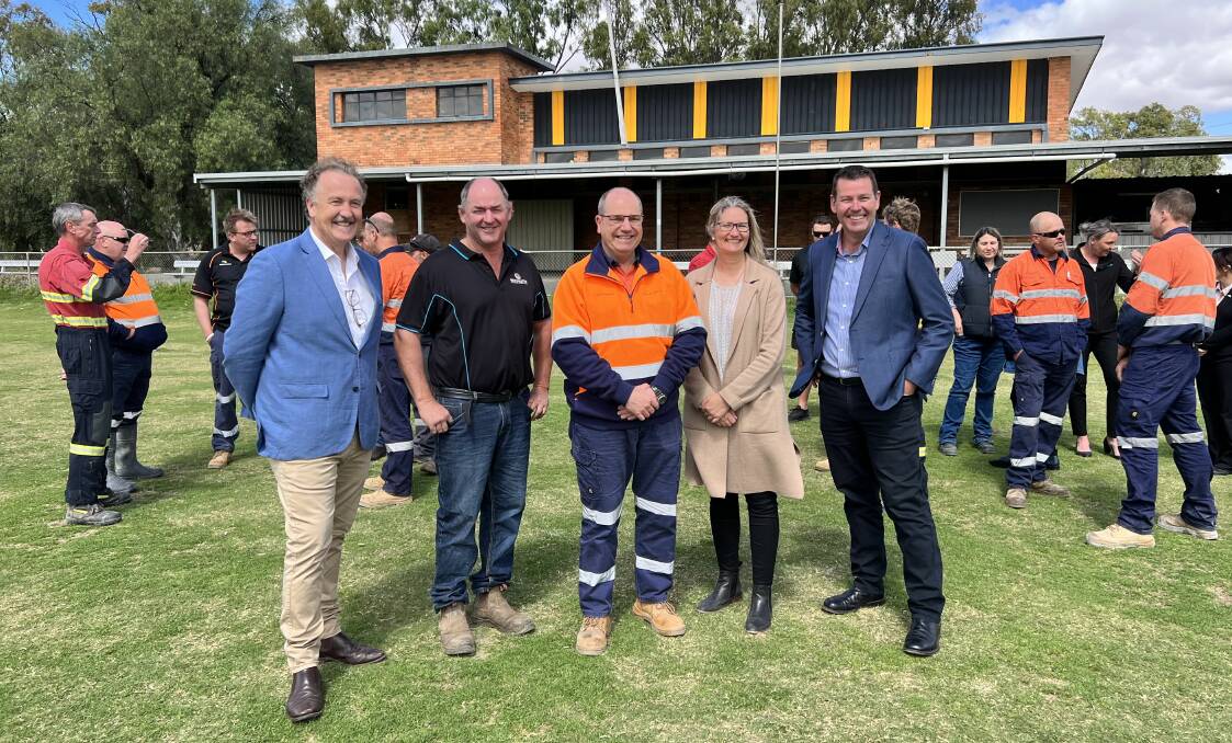Representatives from the Campaspe Shire council, the Rochester community and Fosterville Gold Mine at the Rochester Recreation Reserve. Picture supplied