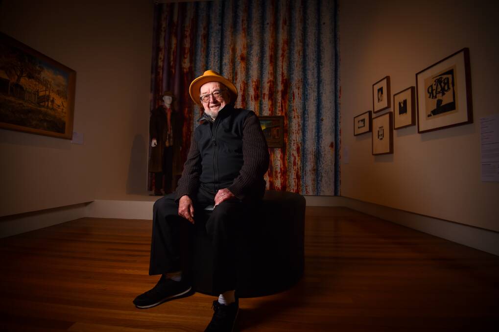 Author Tom Keneally during a tour of the Bendigo Art Gallery's Australian exhibition. Picture by Darren Howe