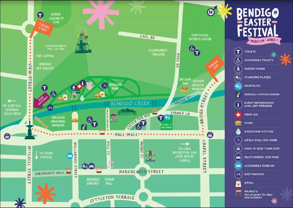Rosalind Park and surrounding areas will be transformed during the Bendigo Easter Festival. Image supplied