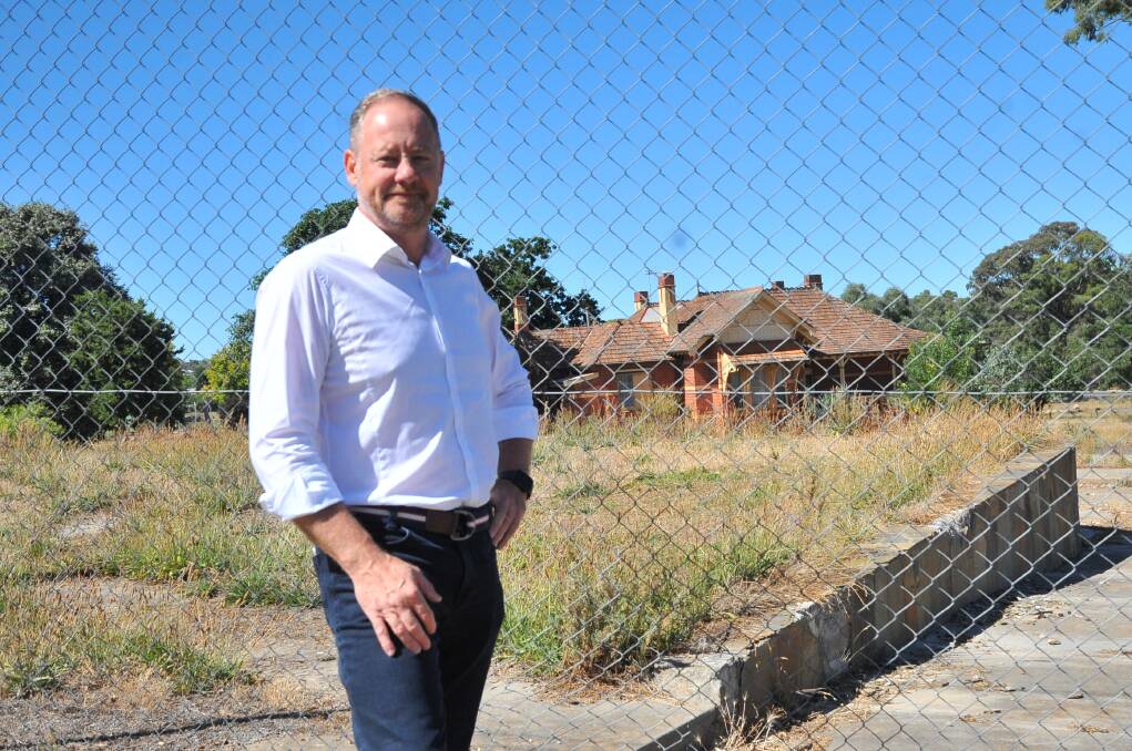 Y2Architecutre director Matthew Dwyer standing in front of Bendigo's Commonwealth Games 2026 athletes' village site, which has contains a heritage-protected building. Picture by Jonathon Magrath