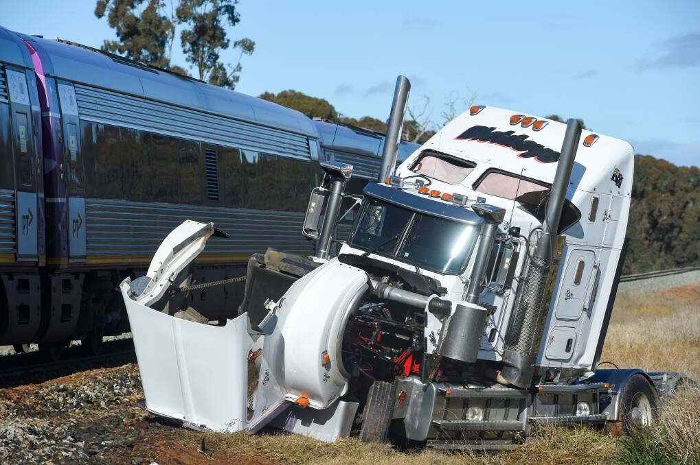 The truck driver was deemed 'lucky to be alive'. Picture by Darren Howe
