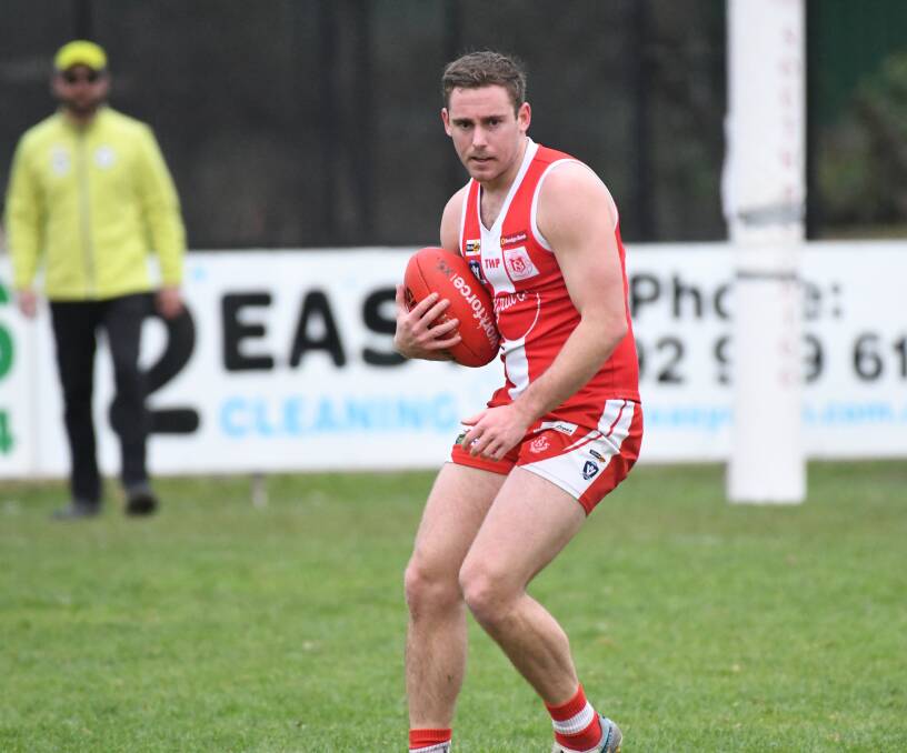 Brock Harvey was best on ground in the Bloods victory against Castlemaine on Saturday. Picture by Noni Hyett