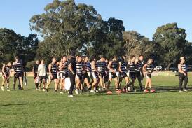 Strathfieldsaye exit the field after its 28-point round one win over South Bendigo. 