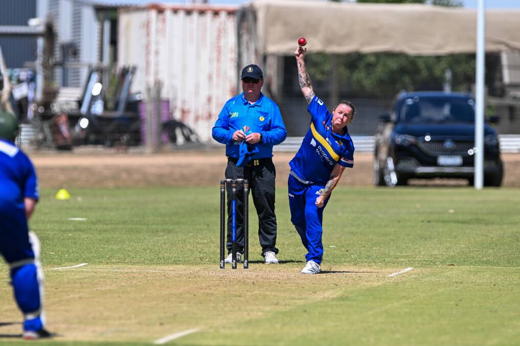 Golden Square opening bowler Megan Baird was at her best finishing with 3-20 of 5.0. Picture by Enzo Tomasiello