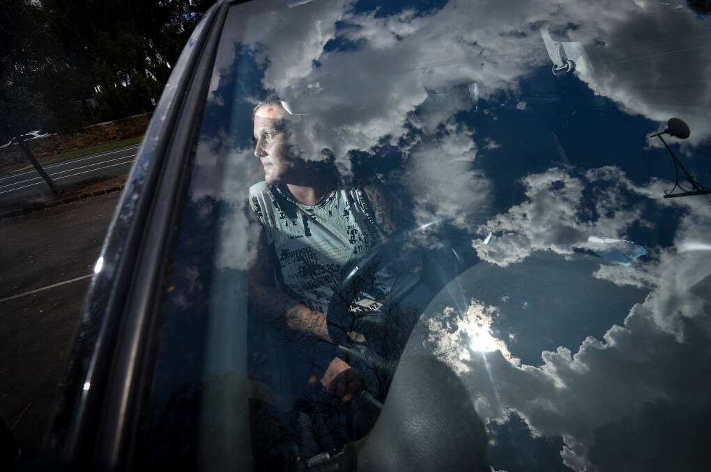 Bendigo woman Jenna lives in her car with three of her four children. Picture by Darren Howe