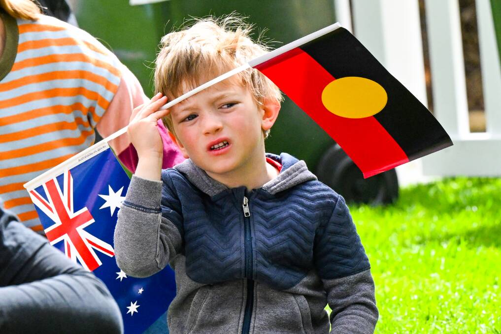 Lucas Whitten at the Australia Day/Survival Day celebrations in Castlemaine. Picture by Darren Howe