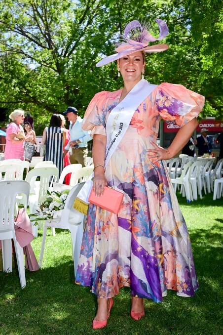 Melanie Wade won the best dressed on the day. Picture by Brendan McCarthy.