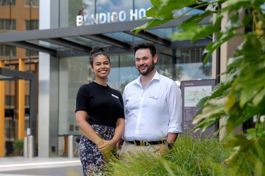 Dr Whitney James and Dr Oliver Little are some of the new interns at Bendigo Health. Picture supplied from Bendigo Health.