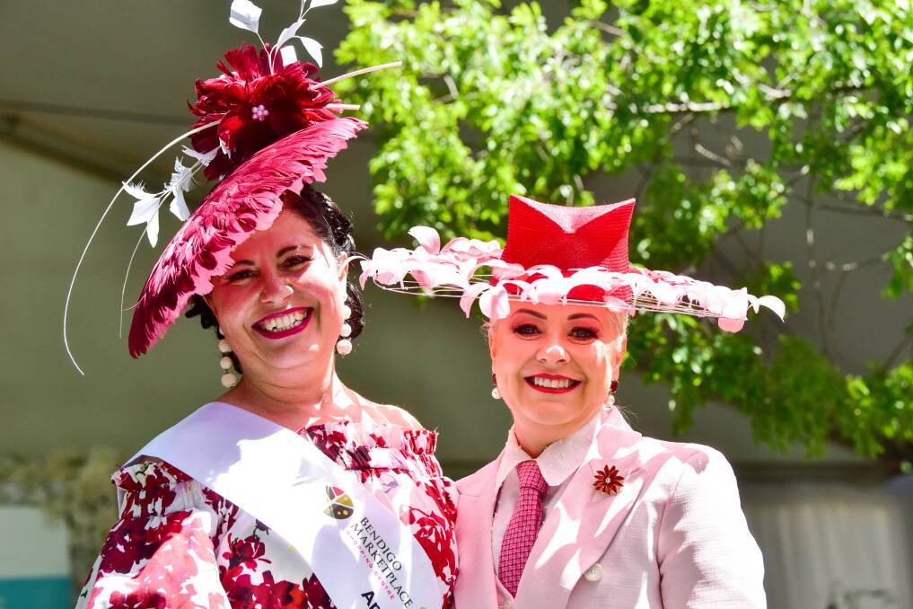 Doris Jovic (left) won the best millinery on the day. Picture by Brendan McCarthy.