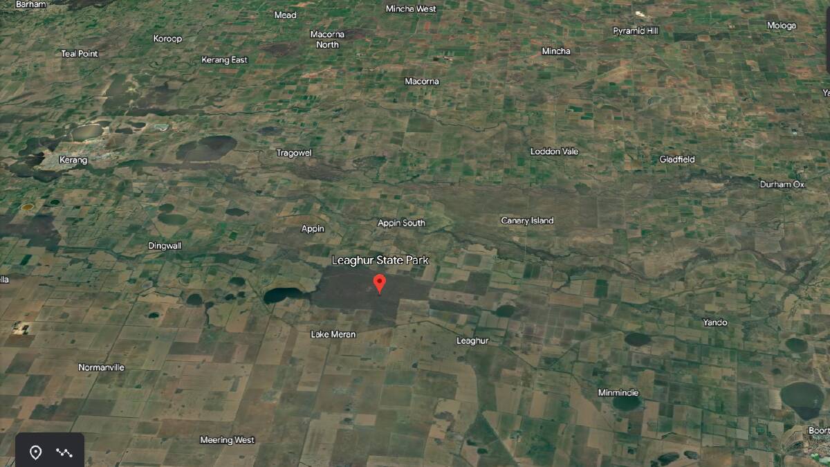 Leaghur State Park is near Boort and Kerang. Picture by Google Earth