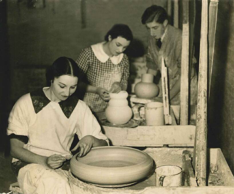 GENIUS: Klytie Pate (centre) working at Melbourne Technical College in the early 1930s. Picture courtesy Dr Will Twycross
