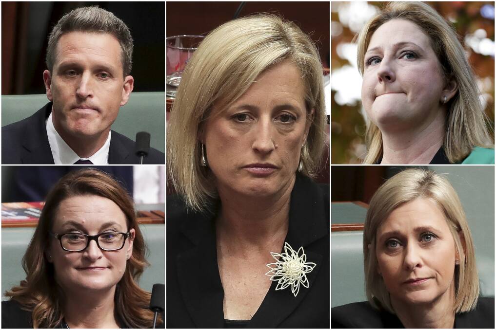 DOMINO EFFECT: ​(clockwise from top left) Labor MP Josh Wilson, Senator Katy Gallagher, crossbench MP Rebekha Sharkie, Labor MP Susan Lamb and Labor MP Justine Keay, have all resigned due to dual citizenship issues: Pictures: Alex Ellinghausen