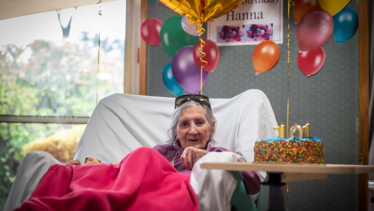 Canberra great-grandmother Hannah Deveson celebrated her 101st birthday this year, safe in the knowledge she is fully vaccinated. Picture: Karleen Minney