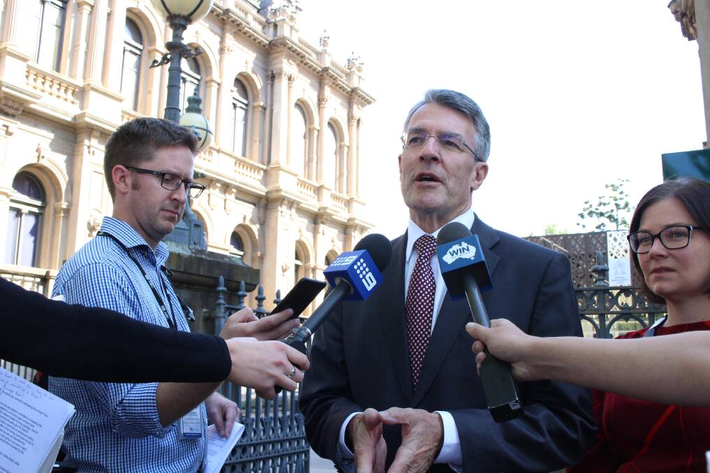 Federal shadow attorney-general Mark Dreyfus speaks to the media outside the Bendigo law courts on Tuesday. Picture: JASON WALLS