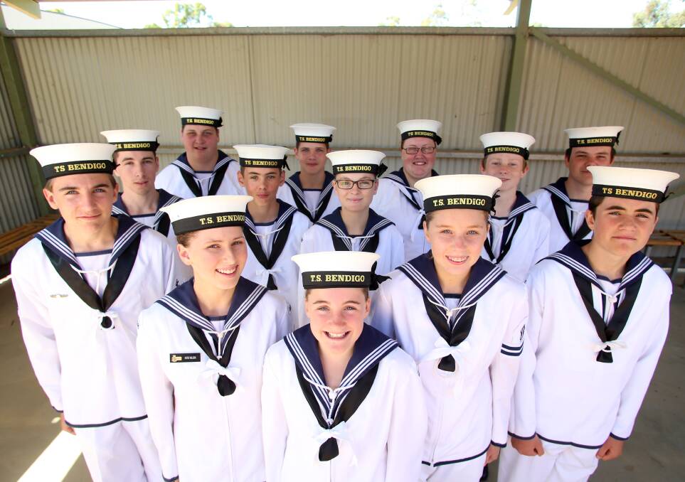 Commitment: Training Ship Bendigo's 2016 cadets sold the highest number of Anzac Day badges and Remembrance poppies for the second year in a row. Picture: GLENN DANIELS