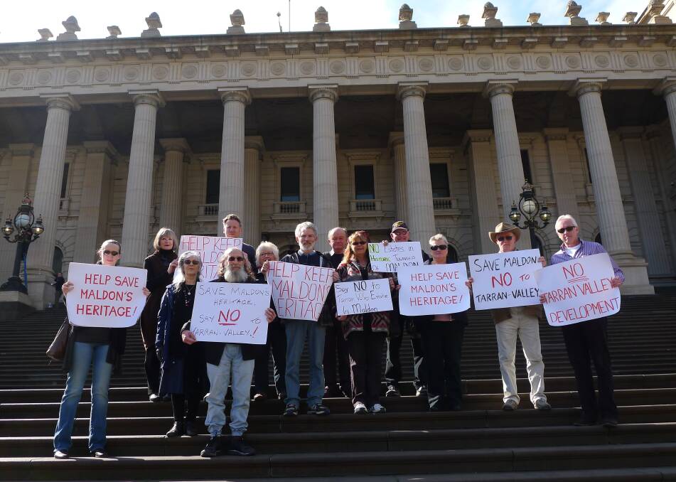 Maldon residents at the Parliament of Victoria in August 2014. Picture: CONTRIBUTED