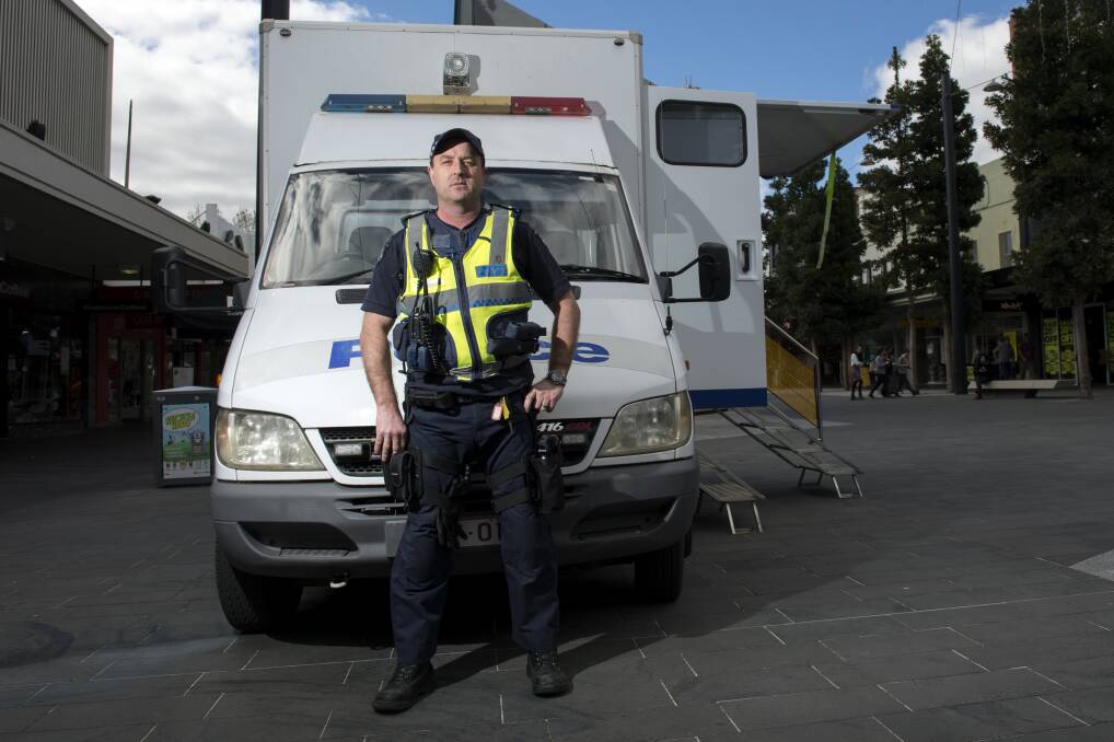 Sergeant Matt Hunt heads up Bendigo police's tasking unit, charged with taking a more proactive approach to crime prevention. Picture: DARREN HOWE