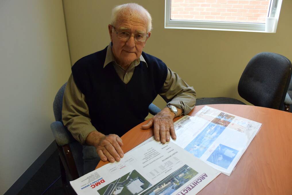 Kangaroo Flat Community Leisure Centre Committee chair Don McKinnon with his latest plans for the centre. Picture: JASON WALLS