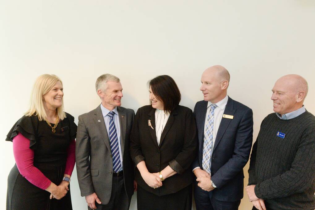 Bendigo Education Council member-principals Leanne Preece, Darren McGregor, Anne Marie Rodgers, Daniel Gooch and Barry Goode. Picture: DARREN HOWE