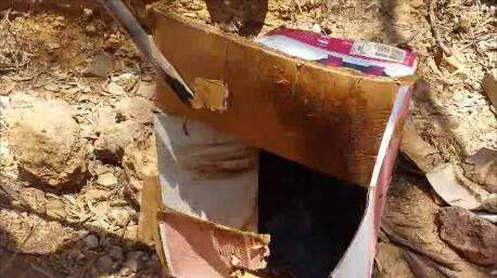 The box in which the dog was found. Picture: CONTRIBUTED