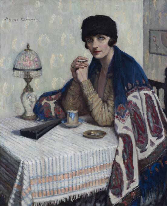 Girl with Cigarette c. 1925. Agnes Goodsir. Oil on canvas. Bendigo Art Gallery. Bequest of Amy E Bayne 1945.