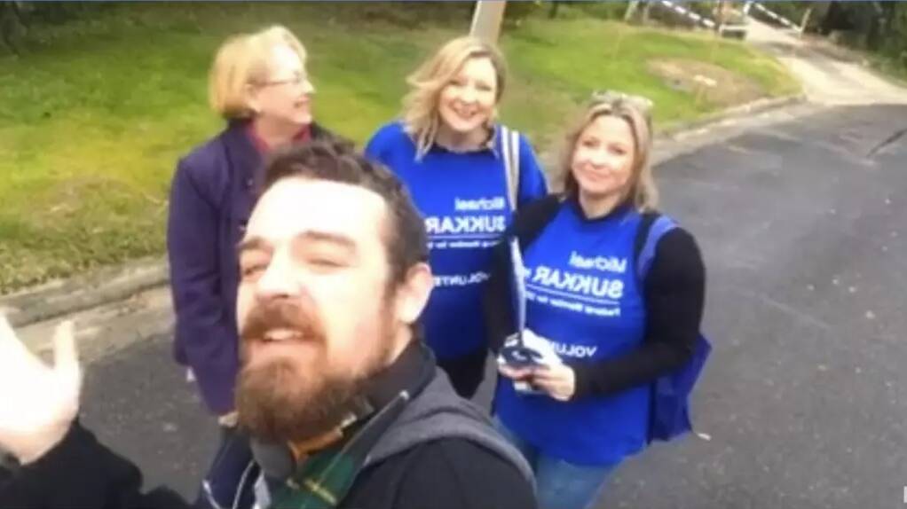 Marijke Rancie (far right) campaigning with fellow Liberals. Photo: Supplied