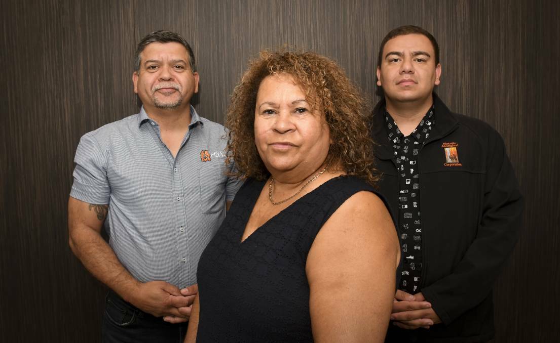 Mallee District Aboriginal Services' Rudy Kirby, Bendigo and District Aboriginal Co-operative's Raylene Harradine, and Njernda's Aaron Wallace. Picture: NONI HYETT
