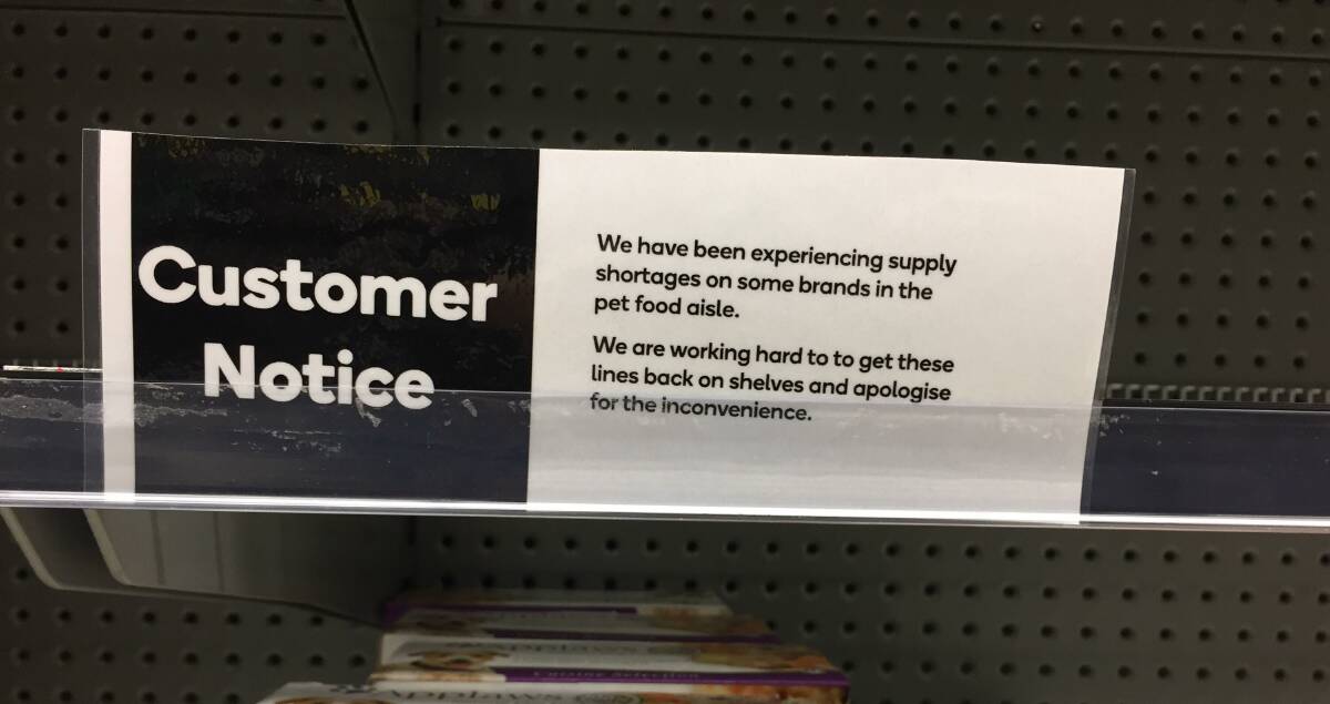 A sign on the shelves at Woolworths in Kennington. Picture: TOM O'CALLAGHAN