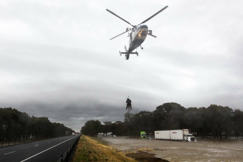 The scene of the rescue operation on the Hume. Pictures: BLAIR THOMSON