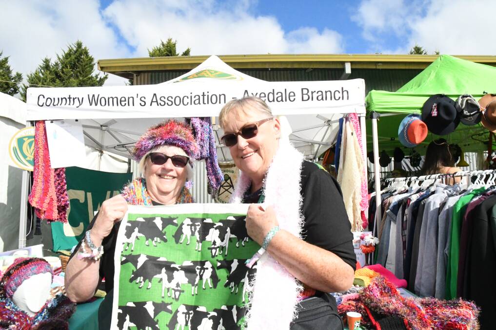 WINTER WOOLLES: Sue Rich and Bev Sutherland from CWA's Bendigo Northern Group with their GTM stall.
