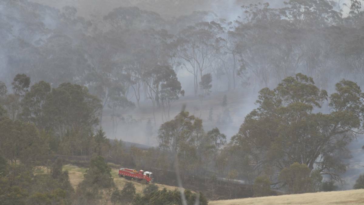 Crews get on top of fire north of Clunes. Picture: LACHLAN BENCE