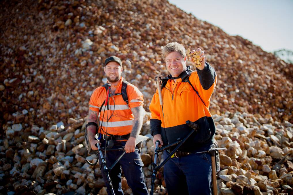 Poseidon Crew - Ethan West and Brent Shannon - found two gold nuggets collectively worth more than $350,000. Picture: SUPPLIED