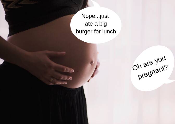 No, I'm not pregnant, but don't worry you'll be the first to know (NOT)