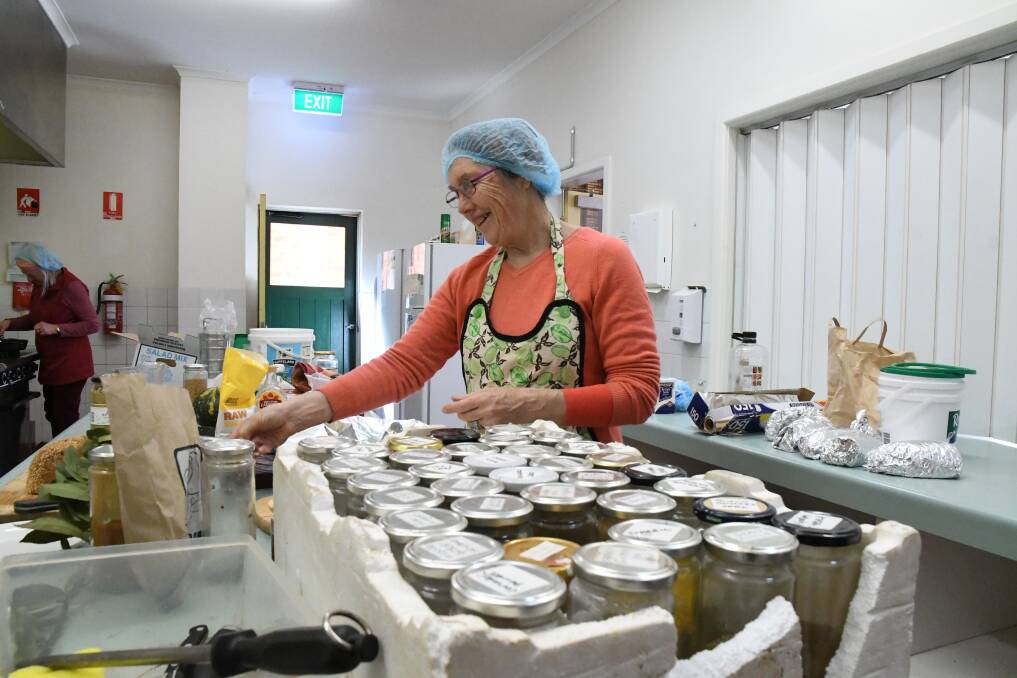 Gillian Frances volunteers in the kitchen at the Newstead Community Lunch as a way of getting involved in the community after recently moving back. Picture: ADAM HOLMES