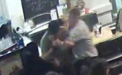 Mr Thompson then places the man in a headlock near the bar, before other patrons remove him.