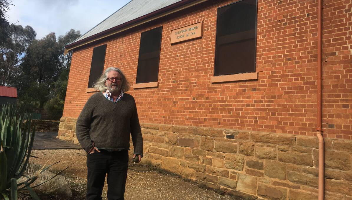 Bill Sampson at the old Guildford Primary School, which closed it doors earlier this year after enrolments dwindled. There is a push to return facilities to the community so they don't fall into disrepair. Picture: ADAM HOLMES
