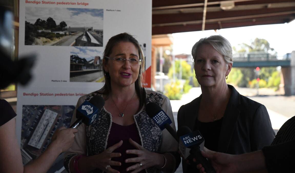 Jacinta Allan and Maree Edwards agreed that the overpass fit in with the heritage precinct. 