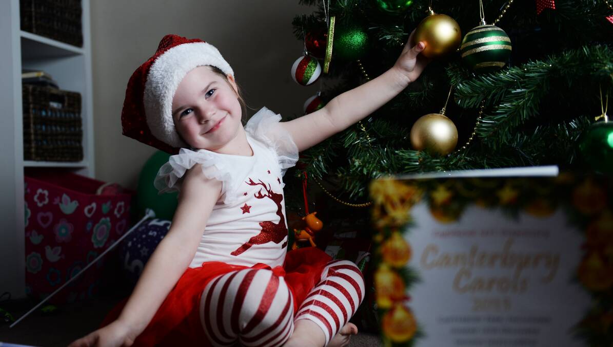 Jasmine O'Riordan is one of the many children excited about the region's Christmas carols. Picture: DARREN HOWE